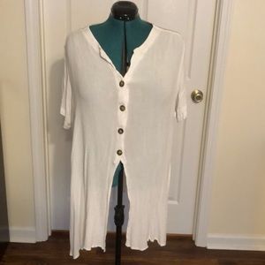 NWOT Ashley Stewart White Button Down Top 26